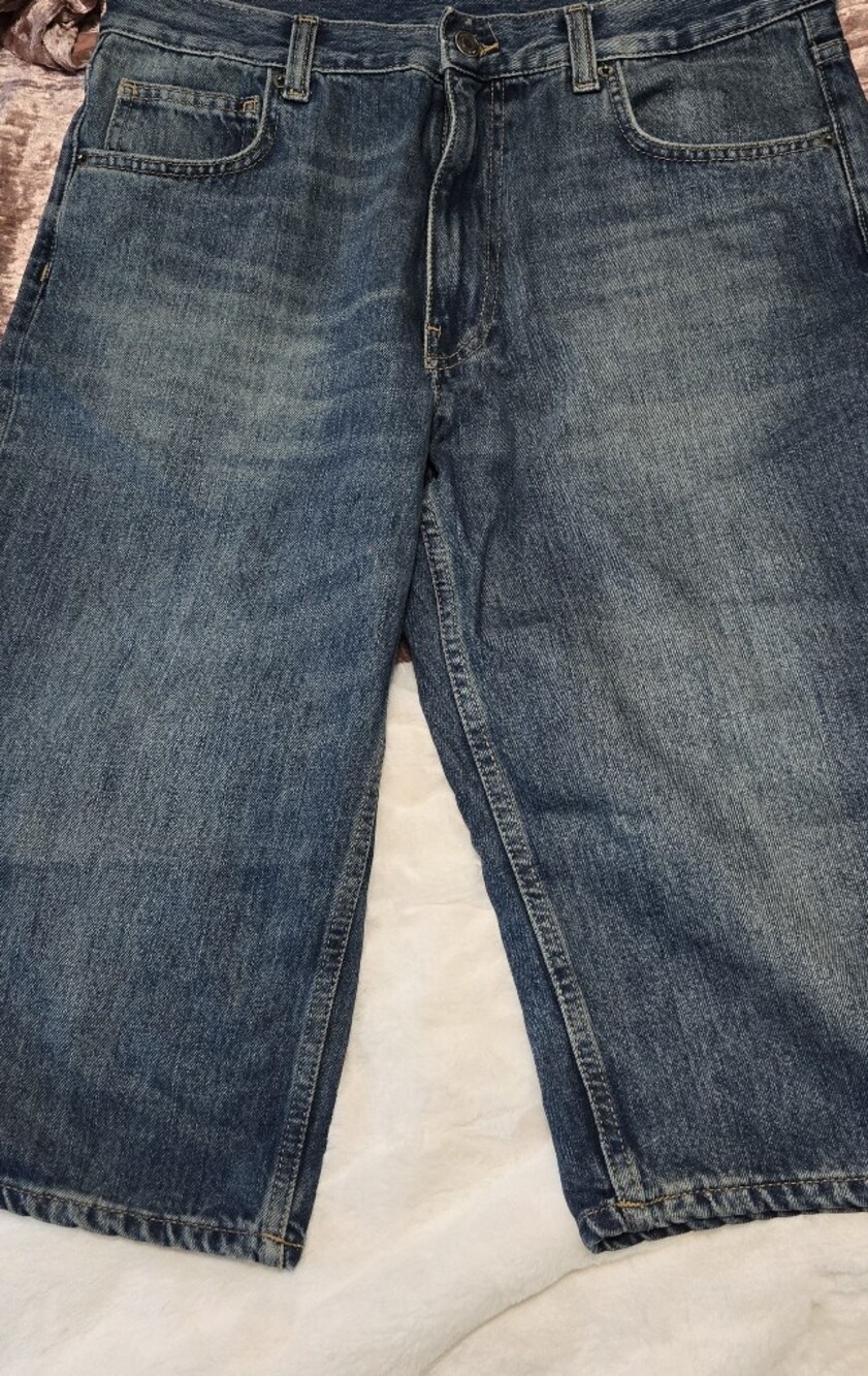 Zara Medium Blue Denim Bermuda Shorts